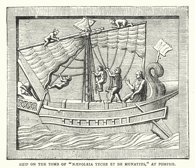 Schiff auf dem Grab von "Naevoleia Tyche et de Munatius" in Pompeji von English School