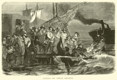 Schiffe mit gefangenen Briganten von English School