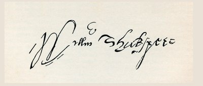 Unterschrift von William Shakespeare, aus 