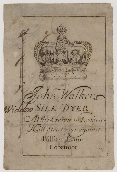 Seidenfärber, John Walker, Visitenkarte von English School