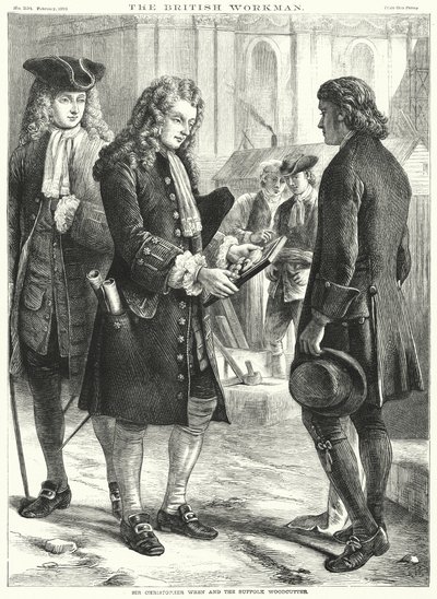 Sir Christopher Wren und der Suffolk-Holzfäller von English School