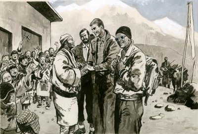 Sir Edmund Hillary kehrt in den Himalaya zurück von English School