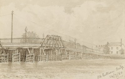 Skizze der alten Battersea Brücke von English School