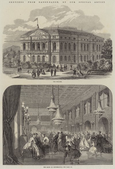 Skizzen aus Baden-Baden (Gravur) von English School