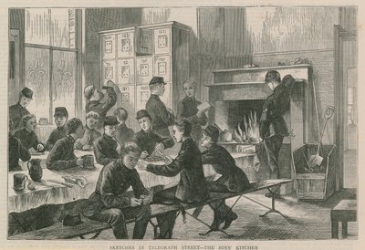 Skizzen in der Telegraph Street - Die Jungensküche von English School