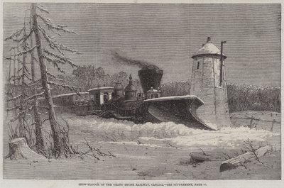Schneepflug auf der Grand Trunk Railway, Kanada (Stich) von English School
