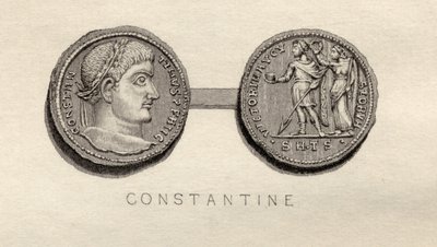 Solidus-Münze aus der Zeit von Konstantin I. von English School