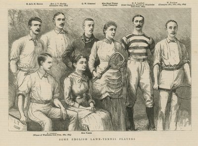Einige englische Lawn-Tennis-Spieler von English School