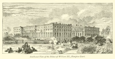 Südostansicht des Palastes von Wilhelm III., Hampton Court von English School