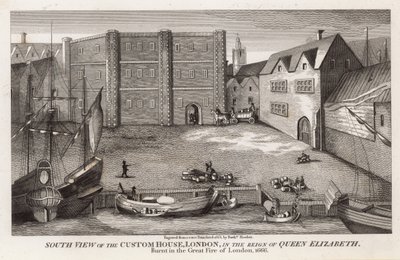 Südansicht des Zollhauses, London, zur Zeit von Königin Elisabeth von English School