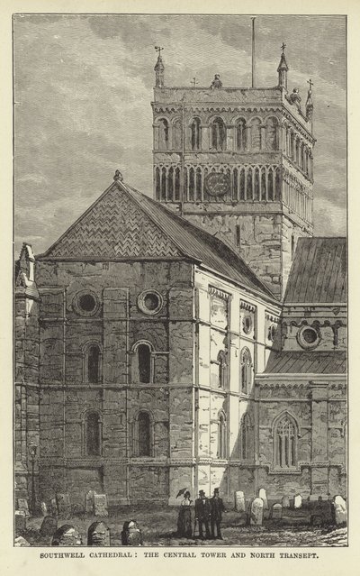 Southwell Kathedrale, der zentrale Turm und das nördliche Querschiff von English School