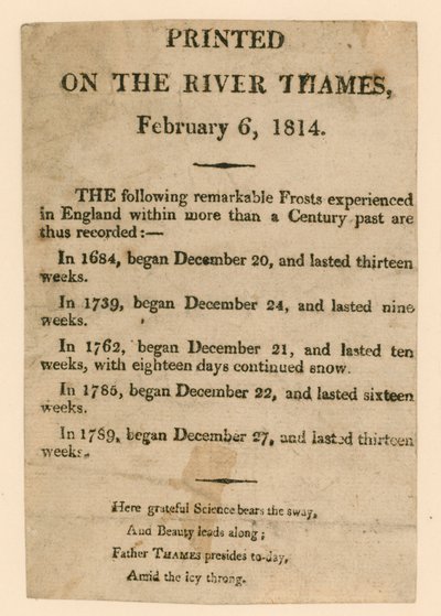Souvenir der Frostmesse von 1814 von English School