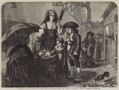 Einen Sou ausgeben (Gravur) von English School