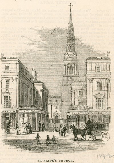 St Brides Kirche, Fleet Street, London von English School