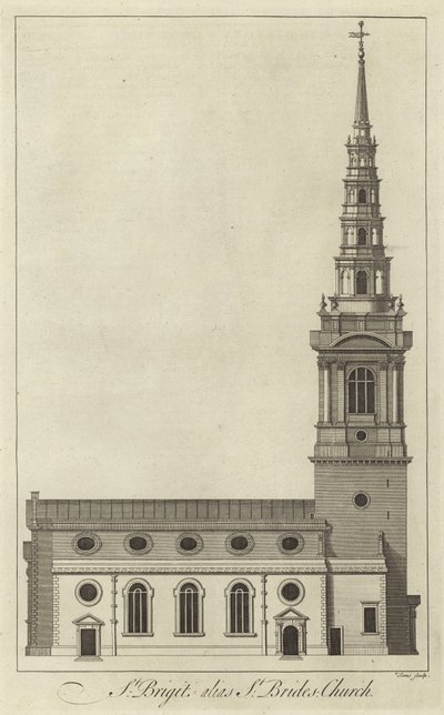 St. Brides Kirche, London von English School