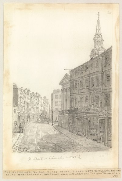 St. Martins Kirche im Jahr 1825 von English School