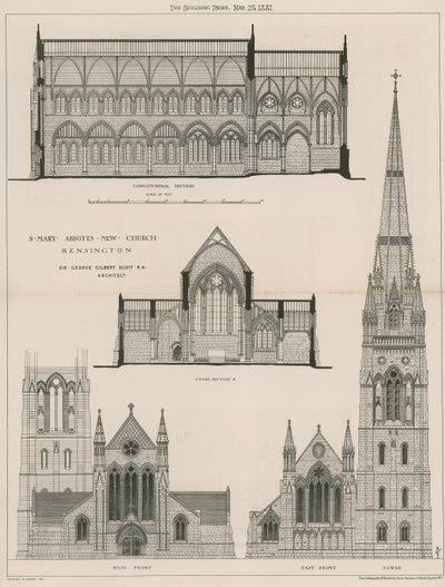 St Mary Abbotts neue Kirche, Kensington von English School
