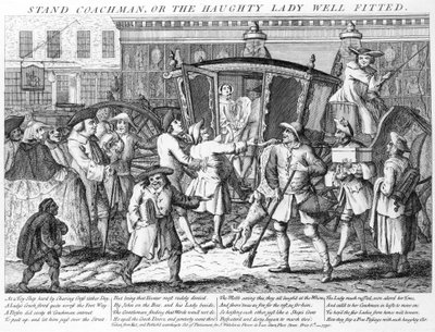 Steh Kutscher oder die hochmütige Dame gut ausgestattet, veröffentlicht von J. Wakelin von English School