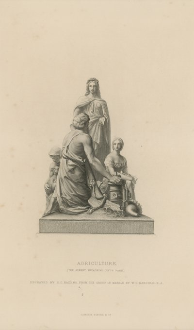 Statue, die Landwirtschaft darstellt, die das Albert Memorial schmückt von English School