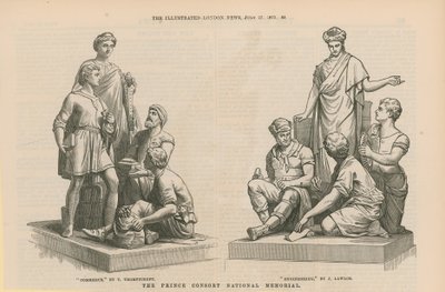 Statuen, die Handel und Ingenieurwesen darstellen von English School