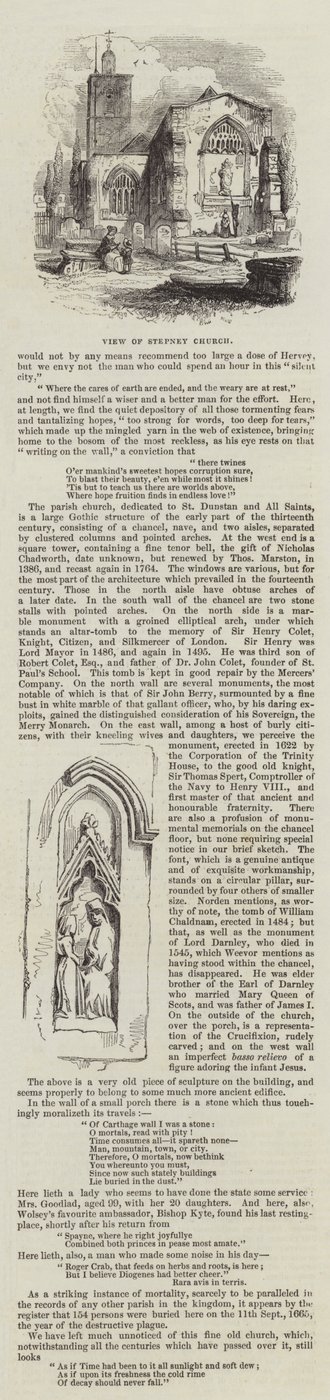 Stepney Kirche (Gravur) von English School