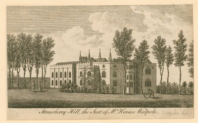Strawberry Hill, Twickenham, London; der Sitz von Mr. Horace Walpole von English School