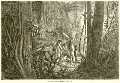 Sonnenanbetung der Amazonas-Indianer von English School