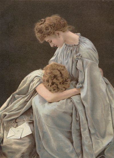 Mitgefühl, das Leiden einer Schwester fordert das Mitleid einer Schwester (Gravur) von English School