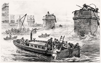 Tay-Brückenkatastrophe: Tauchoperationen auf der Suche nach dem Wrack des Eisenbahnzugs von English School