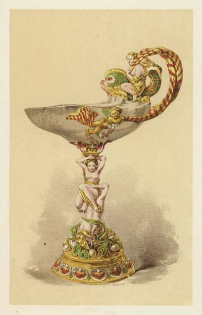 Tazza in orientalischem Onyx, montiert in emailliertem Gold von English School