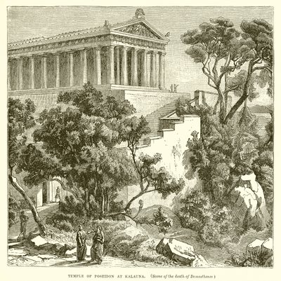 Tempel des Poseidon in Kalauna von English School