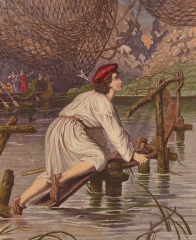 Zartes Gewissen überquert die Brücke von English School
