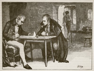 Die Agenten von Großbritannien und Schweden unterzeichnen den Vertrag gegen Napoleon, Illustration aus Cassells Illustrierter Geschichte Englands von English School