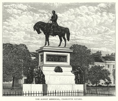 Das Albert-Denkmal, Charlotte Square (Stich) von English School