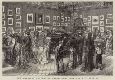 Die amerikanische Jahrhundertausstellung, "The Graphic"-Abteilung (Gravur) von English School
