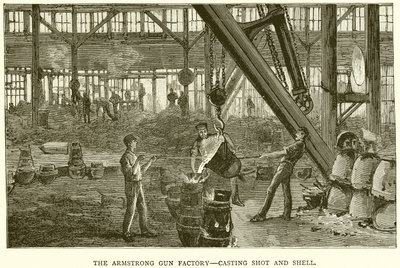 Die Armstrong-Waffenfabrik - Gießen von Schuss und Granate von English School
