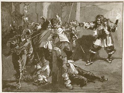 Der Angriff auf John Coventry, Illustration aus Cassells Illustrierter Geschichte Englands von English School