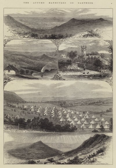 Die Herbstmanöver auf Dartmoor (Stich) von English School