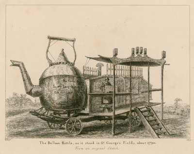 Der Ballonkessel, wie er um 1790 in St. Georges Fields, London, stand von English School