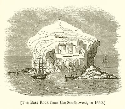 Der Bass Rock von Südwesten, 1660 von English School