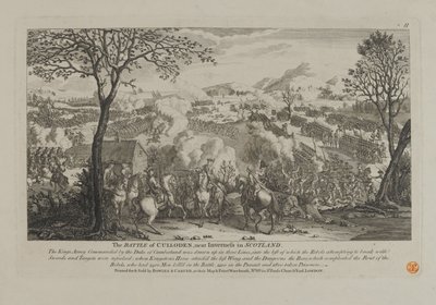 Die Schlacht von Culloden, in der Nähe von Inverness in Schottland, veröffentlicht von Bowles und Carver, 1746 von English School