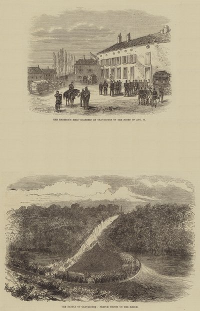 Die Schlacht von Gravelotte (Stich) von English School
