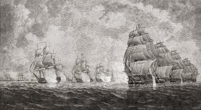 Die Schlacht von Pulo Aura, 1804, aus 
