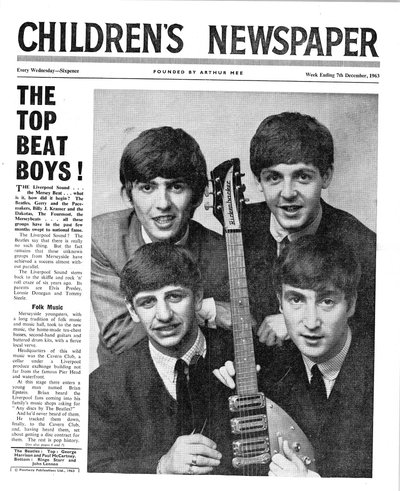 Die Beatles, Titelseite der Kinderzeitung, Dezember 1963 von English School