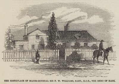 Der Geburtsort von Generalmajor Sir F. W. Williams, Baronet, KCB, der Held von Kars von English School