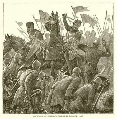 Der Angriff des Bischofs von Durham bei Falkirk, 1298 von English School