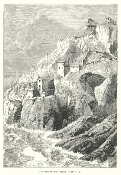 Die Botallack-Mine, Cornwall (Gravur) von English School