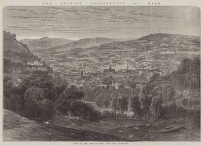 Die British Association in Bath, Blick auf die Stadt Bath vom Südosten (Stich) von English School