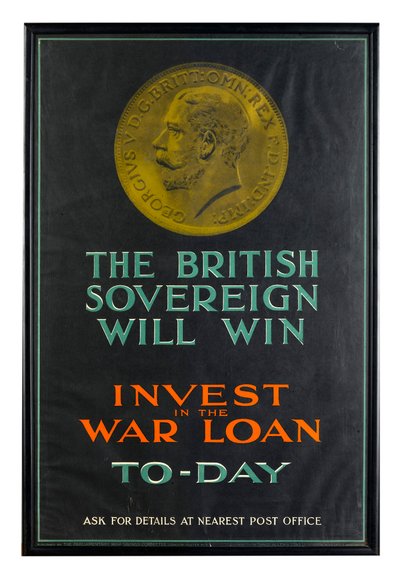 Das britische Pfund wird siegen, WWI-Kriegsanleihe-Poster von English School