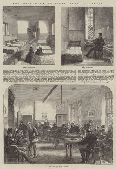 Das Broadmoor Criminal Lunatic Asylum (Gravur) von English School